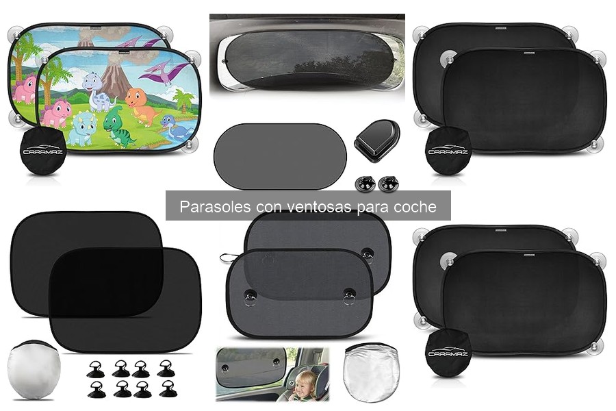 Diferentes tipos de parasoles con ventosas para coche