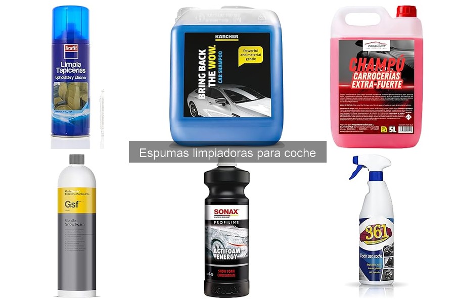 Espumas limpiadoras para coches con acabados especiales