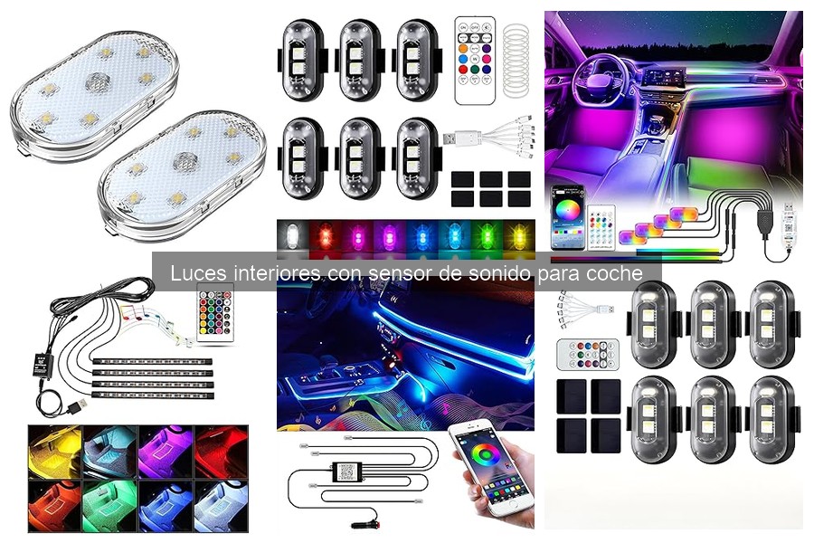 Luces interiores con sensor de sonido para diferentes coches