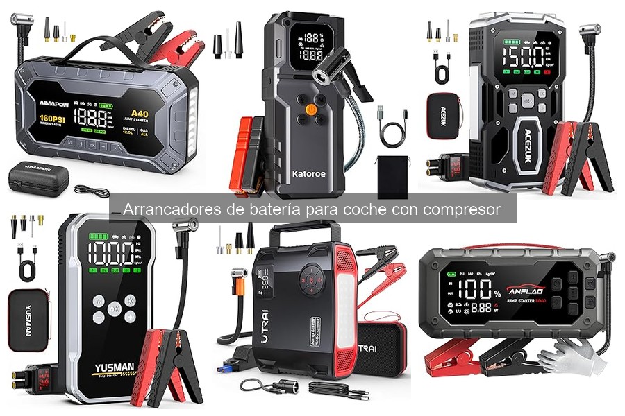 Mantenimiento de Arrancadores de Batería con Compresor para Coche