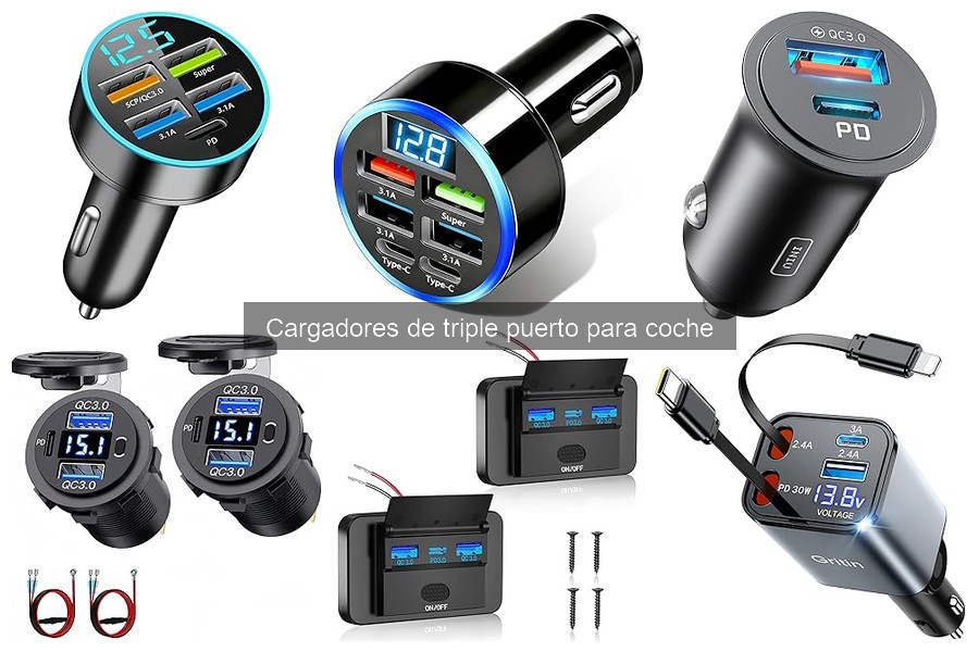 Mantenimiento de Cargadores de Triple Puerto para Coche