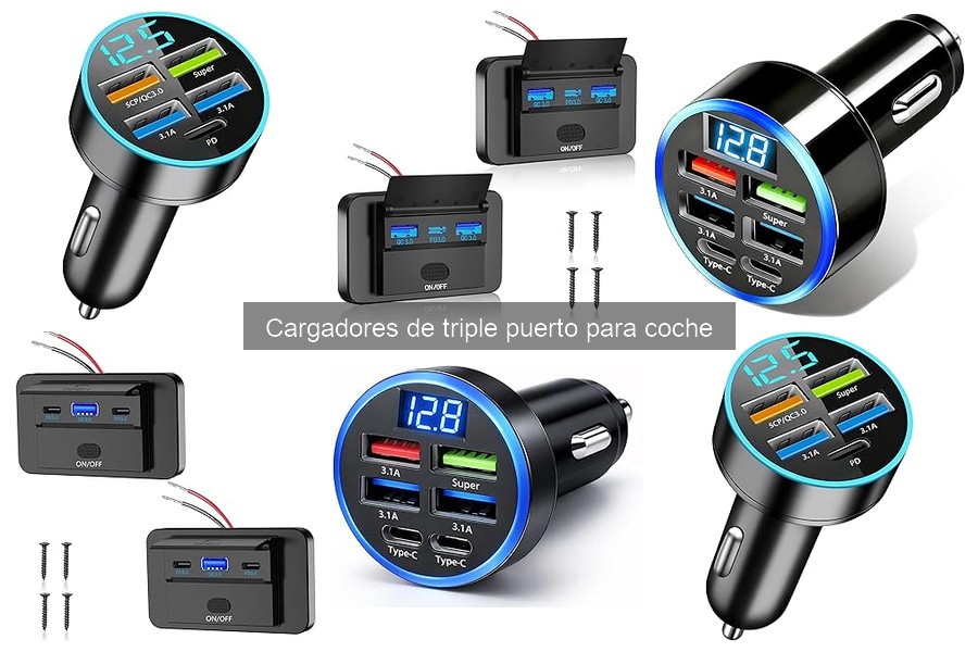 Mejores cargadores de triple puerto para coche en 2023