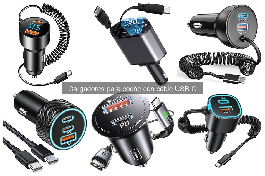 Mejores cargadores para coche con cable USB C en 2023