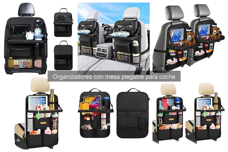 Mejores organizadores con mesa plegable para viajes en coche