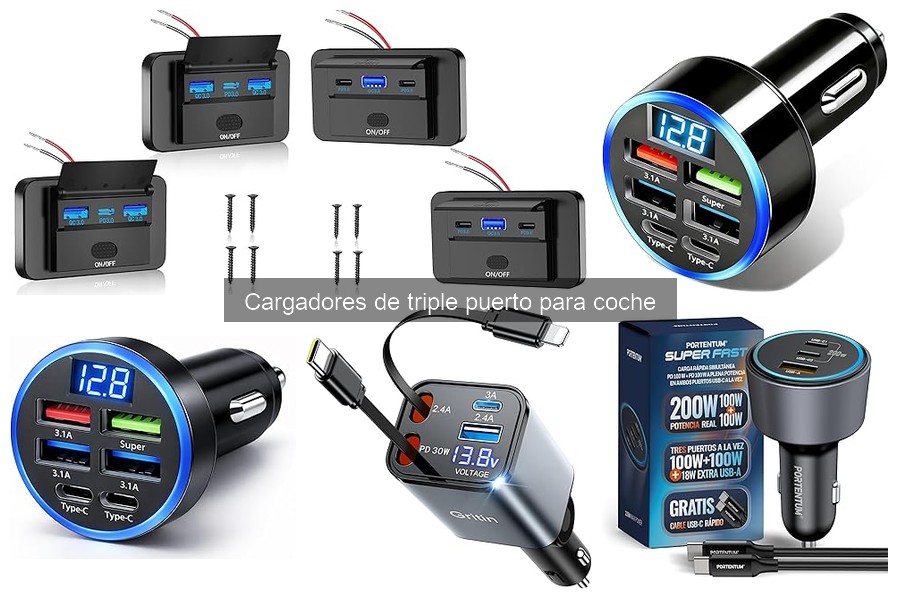 ¿Qué es un cargador de triple puerto para coche?