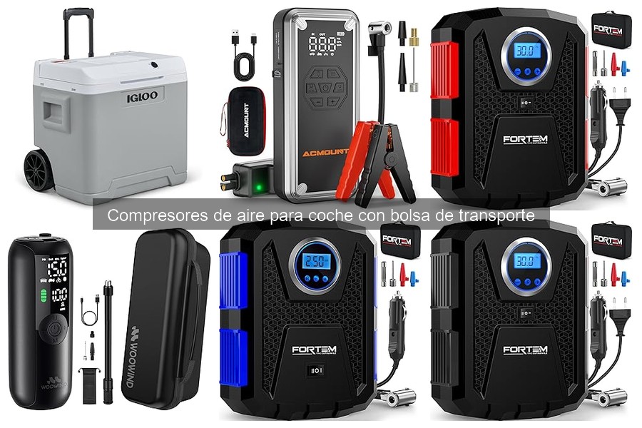 ¿Qué es un compresor de aire para coche con bolsa de transporte?