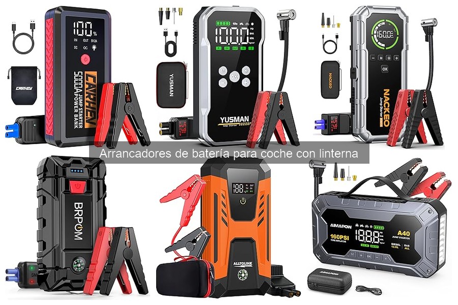 Tipos de arrancadores de batería con linterna para coche
