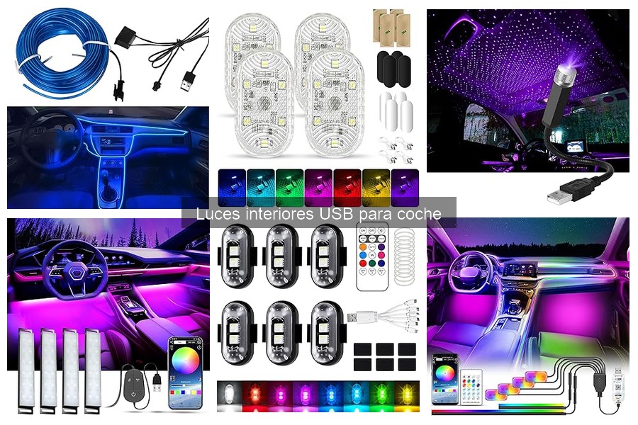 Tipos de luces interiores USB para coche: Guía completa