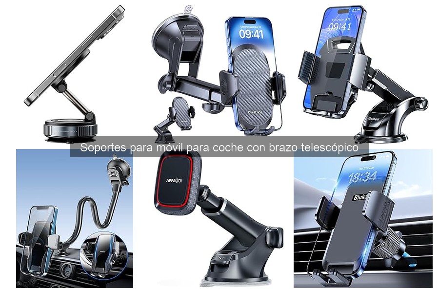Tipos de soportes para móvil con brazo telescópico en coche